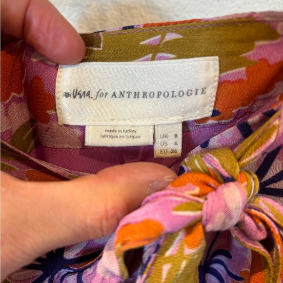 Vera Wang x Anthropologie Pink and Orange Floral Midi Skirt - Picture 7 of 15